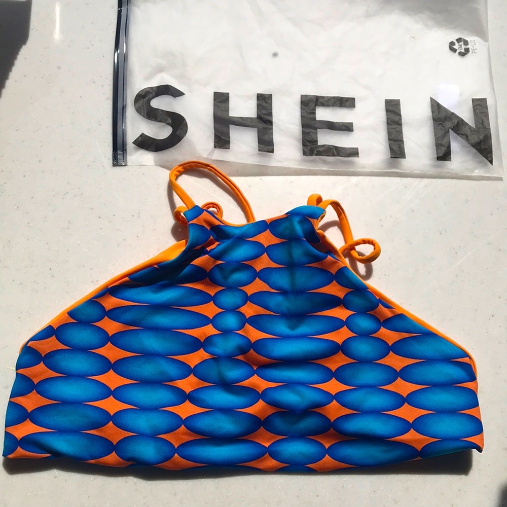 Reversible Orange/Blue Bikini Top